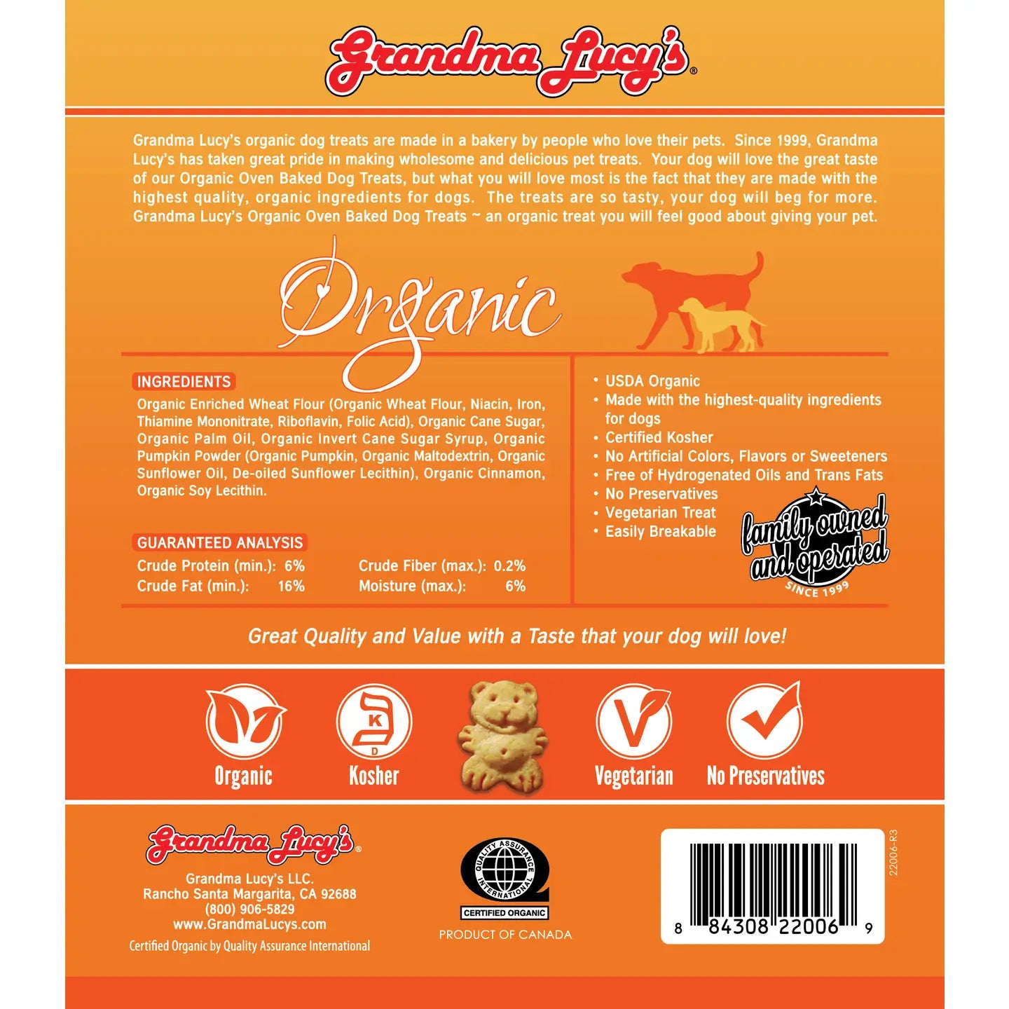 Grandma Lucy's Organic Oven Baked Pumpkin Biscuits