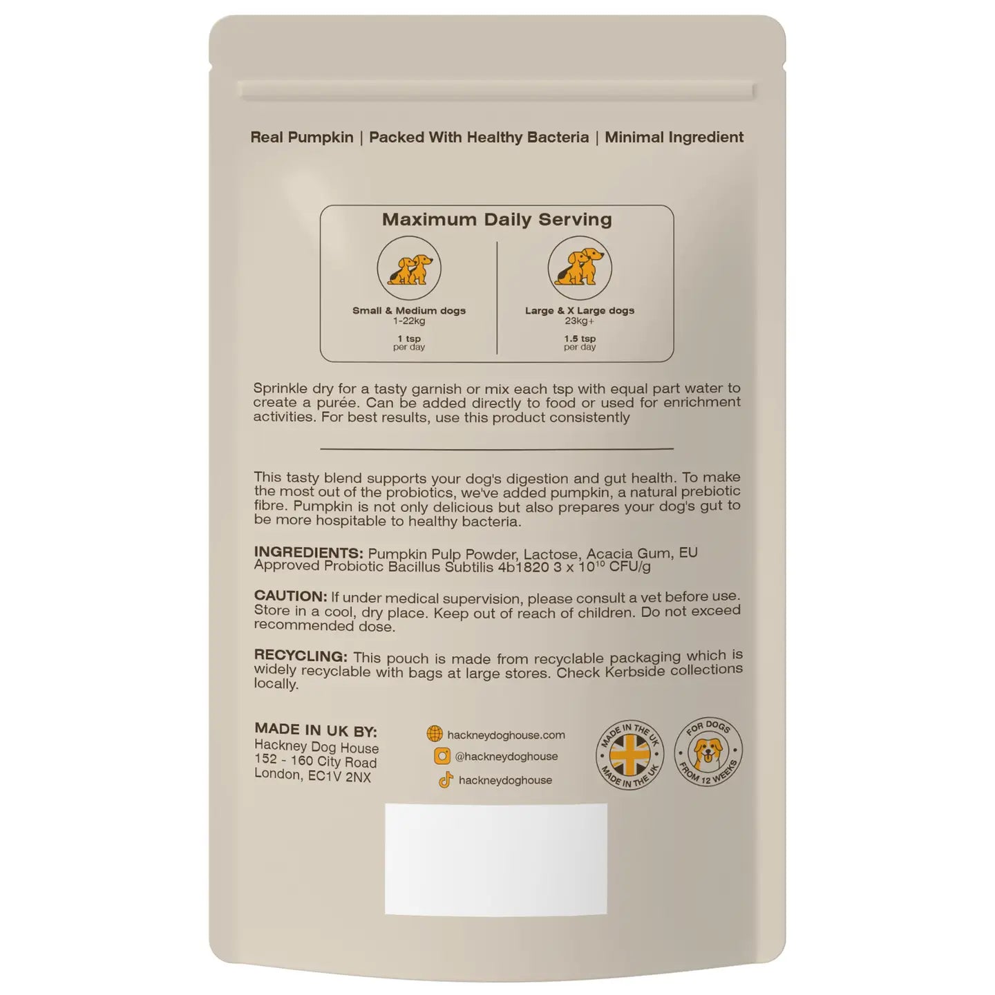 Hackney House Pumpkin and Probiotic Powder